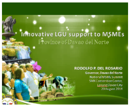 Innovative LGU support to MSMEs