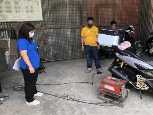 DTI-Laguna conducting onsite inspection and monitoring of a motor vehicle private emission testing center in Calamba City, Laguna