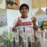 in photo: Mr. John Neil Selda, the owner of Riscent Cosmetic Products Manufacturing