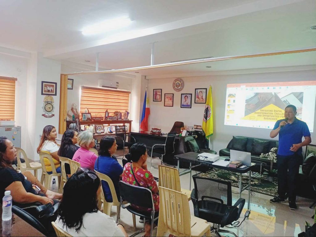 by Ms. Maricar Umali, Negosyo Center Business Counselor assigned in Mabitac. Municipal Mayor Hon. Alberto Reyes and Ms. Joana Marie Malanog from the Treasury Department were also present in the said activity, wherein Mayor Reyes delivered his opening and welcoming remarks