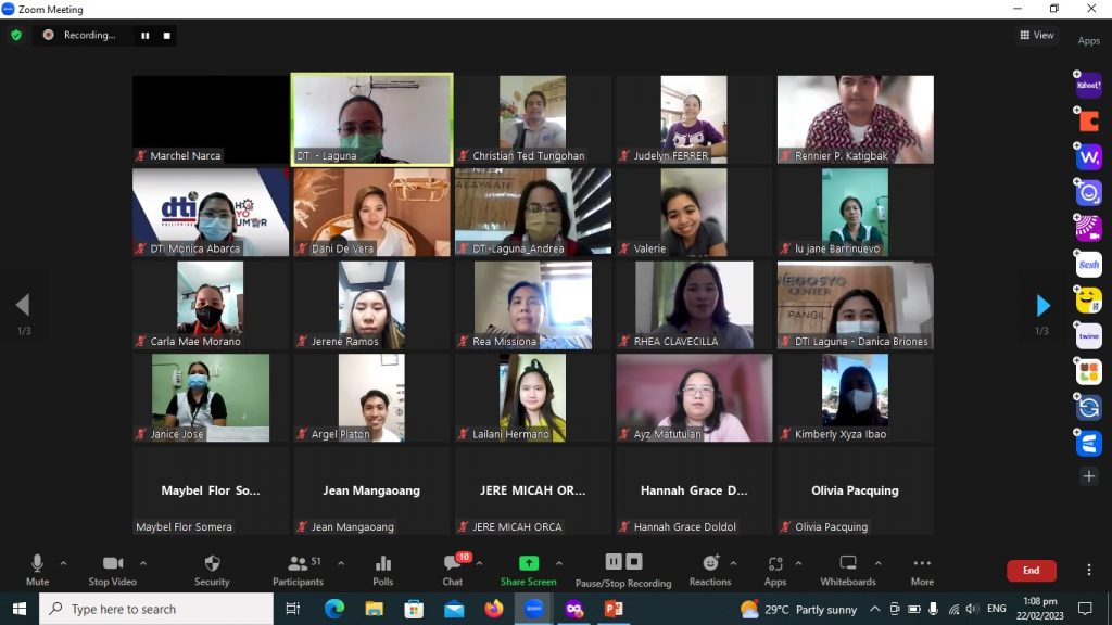 Screen capture: participants of webinar