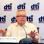 DTI Secretary Ramon M. Lopez speaking to the media during a press conference