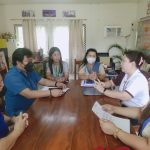 in photo: DTI Quezon represented by STIDS Ma. Graciela Ledesma, Negosyo Center Sariaya Senior Business Counselor Shayne B. Nocus, Sariaya Fiber Producers Association (SAFIPA) President Mr. Juan Espinosa, Pili National High School (PNHS) Principal I, Ms. Maribel Alcantara, and Technology and Livelihood Education (TLE) subject Teachers Ms. Katherine Joy Maaliw, Ms.Gemmalyn Beremer, and Mr. William June Rocero, discussing the possible partnership between the Buntal Processing Center and Pili National High School.