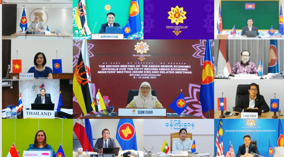 Shot of the Senior Economic Officials in the virtual ASEAN Economic Ministers’ Meeting