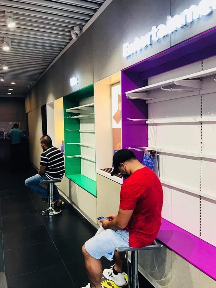 Social distancing observed by clients in a salon  in a mall in Region 9