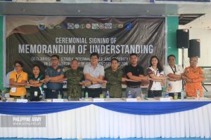 in photo: DTI-Negosyo Center together with the 85th Infantry (SANDIWA) Battalion, Philippine Army, Philippine National Police (PNP), and Municipal Task Force
