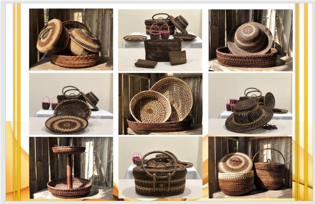 Hand-crafted nito baskets with different designs