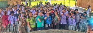DTI Quezon’s Senior Trade-Industry Development Specialist Ma. Graciela Ledesma and Negosyo Center–Sariaya Business Counselor Shayne B. Nocus, together with teachers and students from Pili National High School.