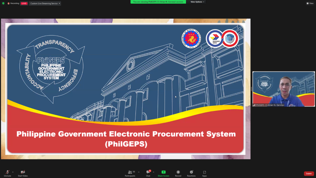 Screen capture of Mr. Brian Nacion Gerona, while presenting the topic.