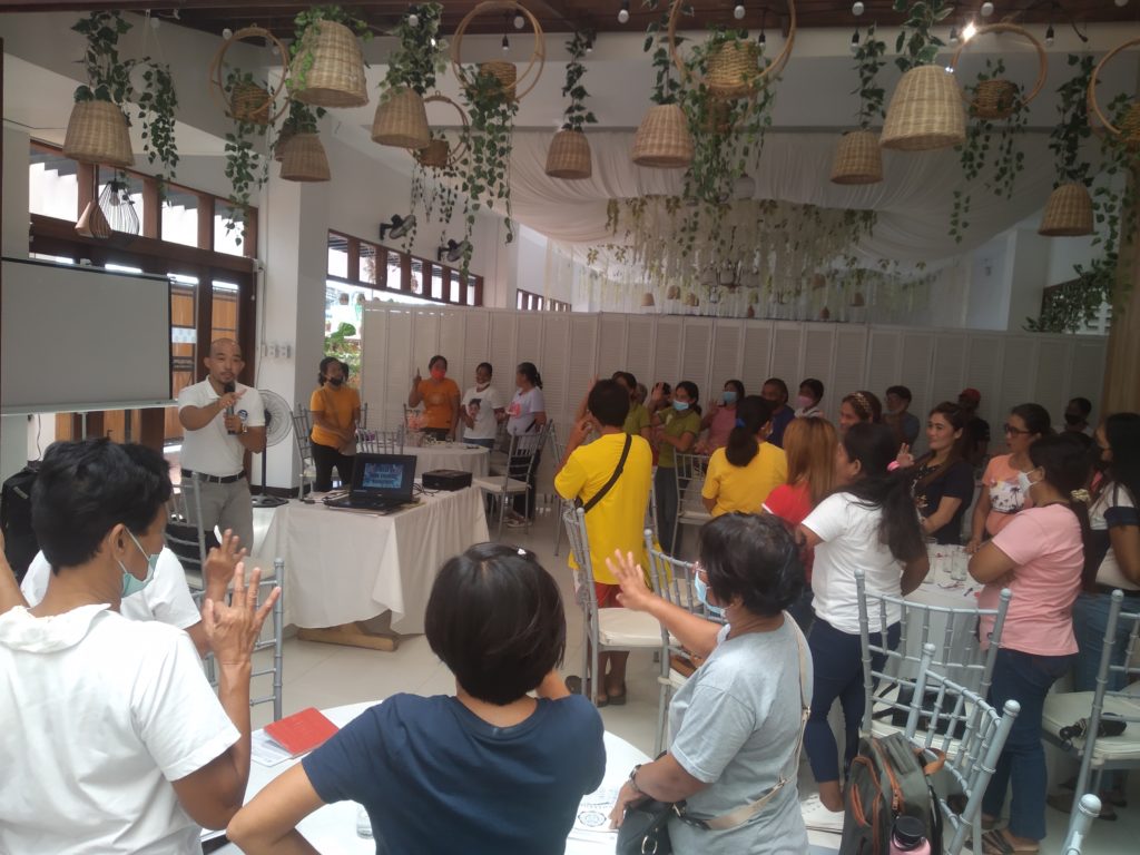 in photo: Mr. Jerome Santes,while discussing his topic.