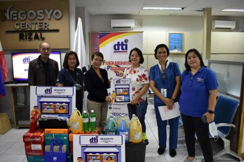 In photo: DTI Rizal together with Ms. Aurora De Guzman of John Patrick School Supplies of Barangay Rosario, Montalban, Rizal