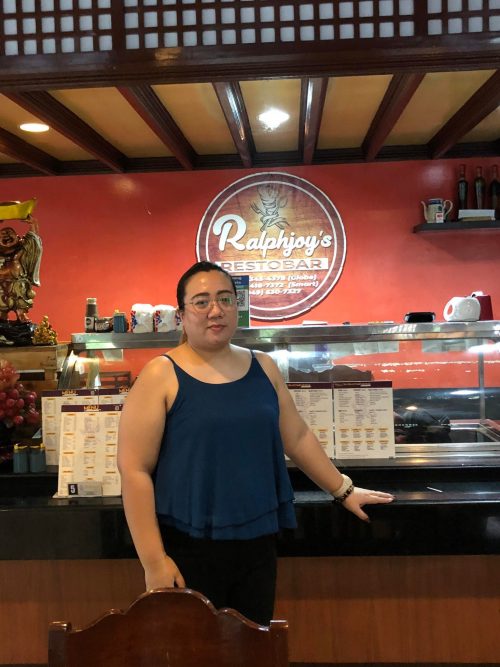 in photo, Ms. Joyce Ann Encarnacion, manager of Ralphjoy's Restobar.