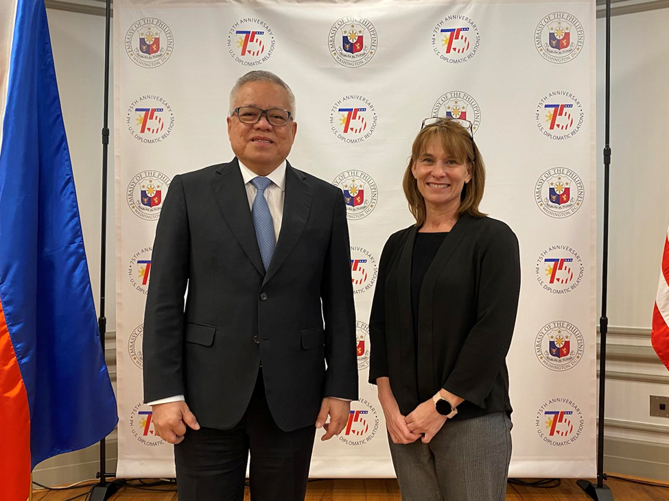 In photo: DTI Secretary Ramon Lopez with SpaceX Government Affairs Senior Manager Ms. Rebecca Hunter 