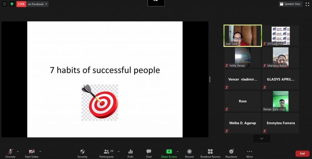 Grid View of the Webinar Via Zoom