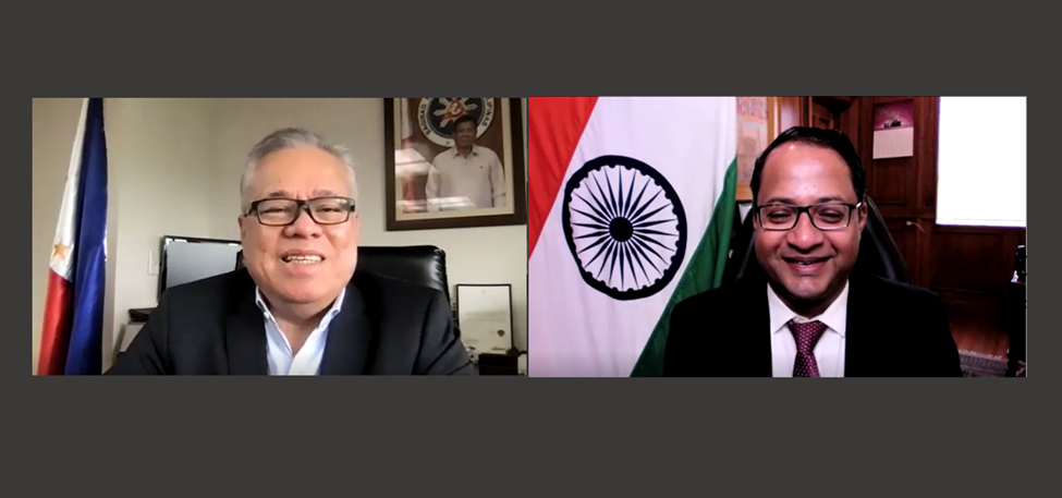 A screenshot of Trade Secretary Ramon Lopez and Indian Ambassador Shambhu Kumaran