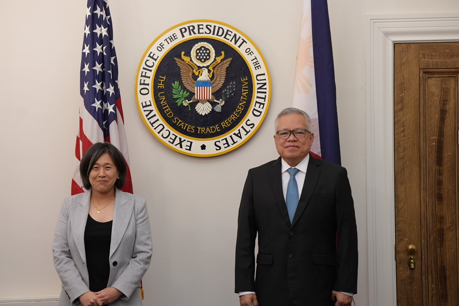 Philippine Department of Trade and Industry (DTI) Secretary Ramon Lopez and US Trade Representative (USTR) Ambassador Katherine Tai