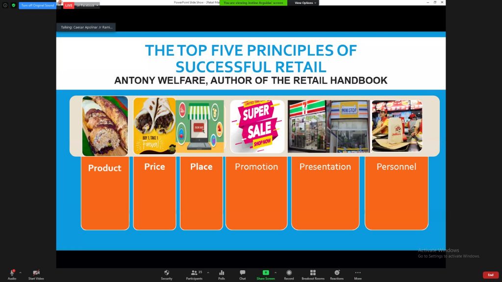 Screencap of the webinar presentation