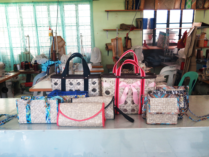 Bags hand-crafted by the Persons with Disabilities under Kilusang Kabalikat ng mga may Kapansanan para sa Kinabukasan