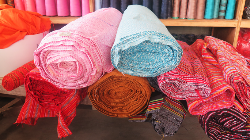 Rolls of enabel fabric, ready to be processed