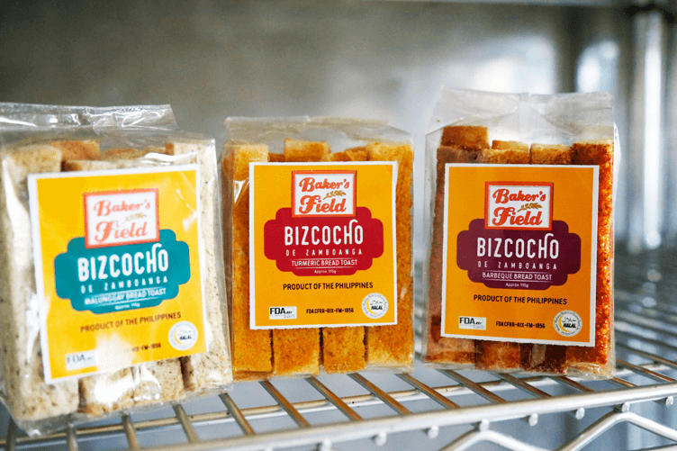 Packets of Baker's Field biscocho in different flavors