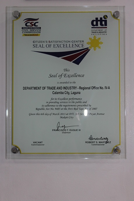 CSC seal of excellence